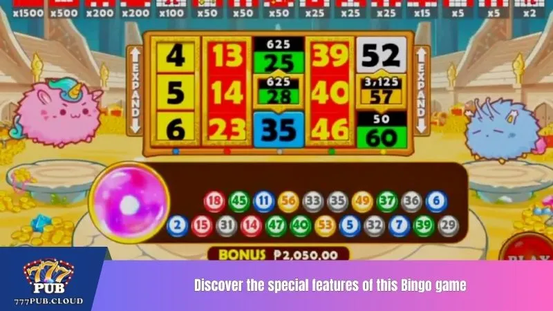 Discover the special features of this Bingo game
