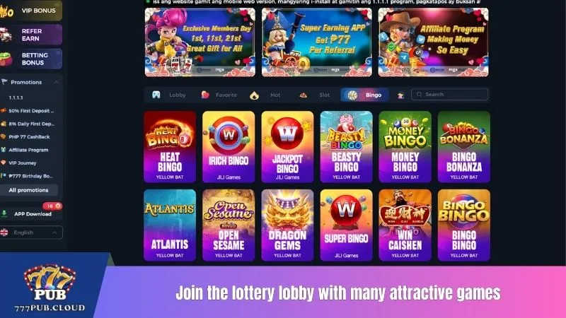 Join the lottery lobby with many attractive games