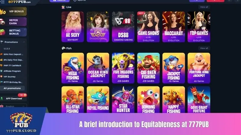 A brief introduction to Equitableness at 777PUB
