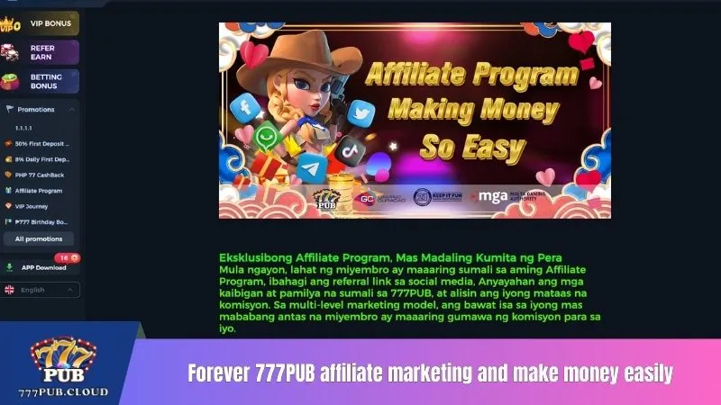 Forever 777PUB affiliate marketing and make money easily