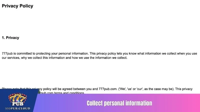 Collect personal information