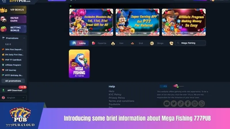 Introducing some brief information about Mega Fishing 777PUB