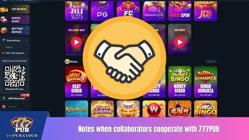 Notes when collaborators cooperate with 777PUB