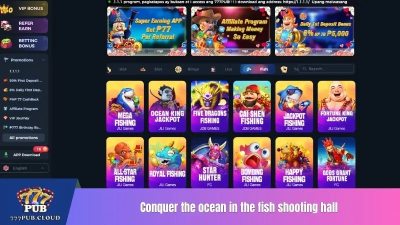 Conquer the ocean in the fish shooting hall