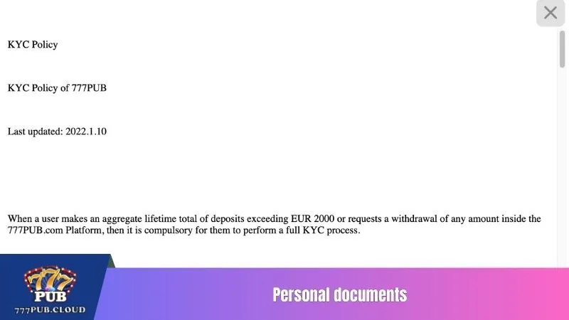 Personal documents