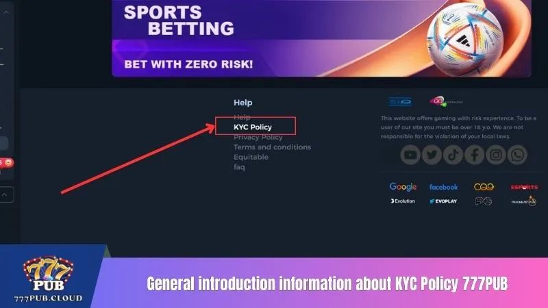 General introduction information about KYC Policy 777PUB