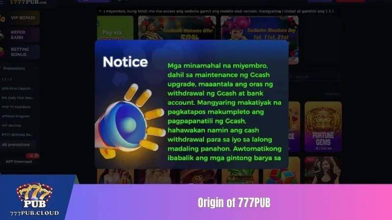 Origin of 777PUB